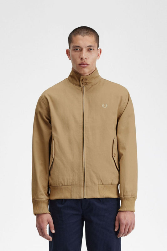 FRED PERRY CORD HARRINGTON JACKET en color MARRON CLARO (1)