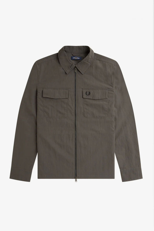 FRED PERRY ZIP OVERSHIRT en color VERDE (2)