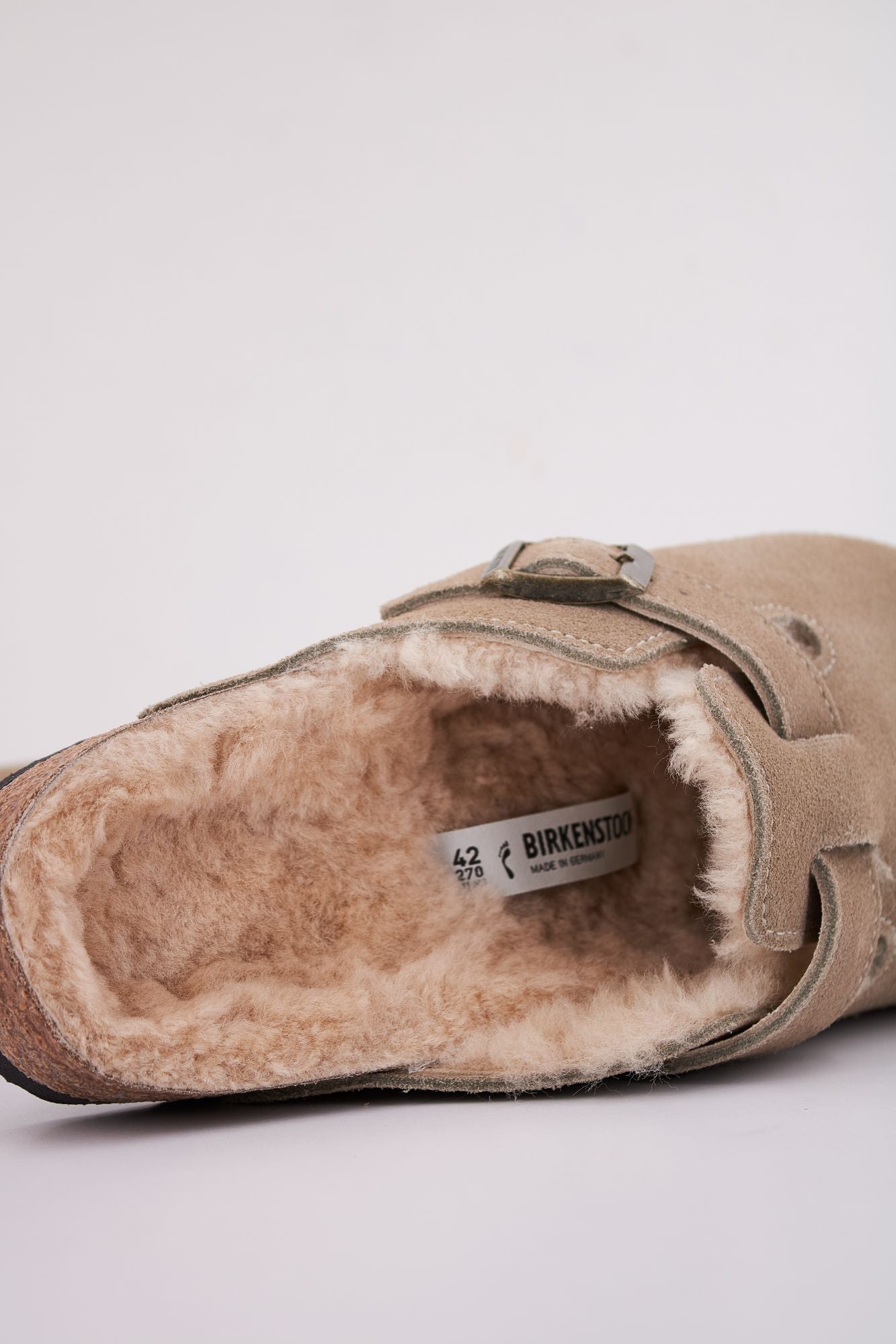 BIRKENSTOCK BOSTON VL/ SHEARLING en color MARRON CLARO (5)