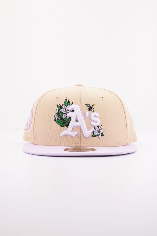 NEW ERA MLB FLORAL 9FIFTY OAKATH en color BEIS (1)