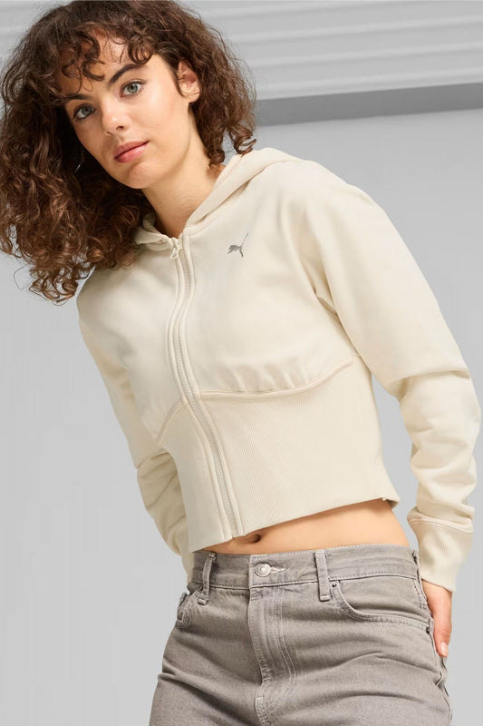 PUMA DARE TO CROPPED HOODIE en color BLANCO (1)