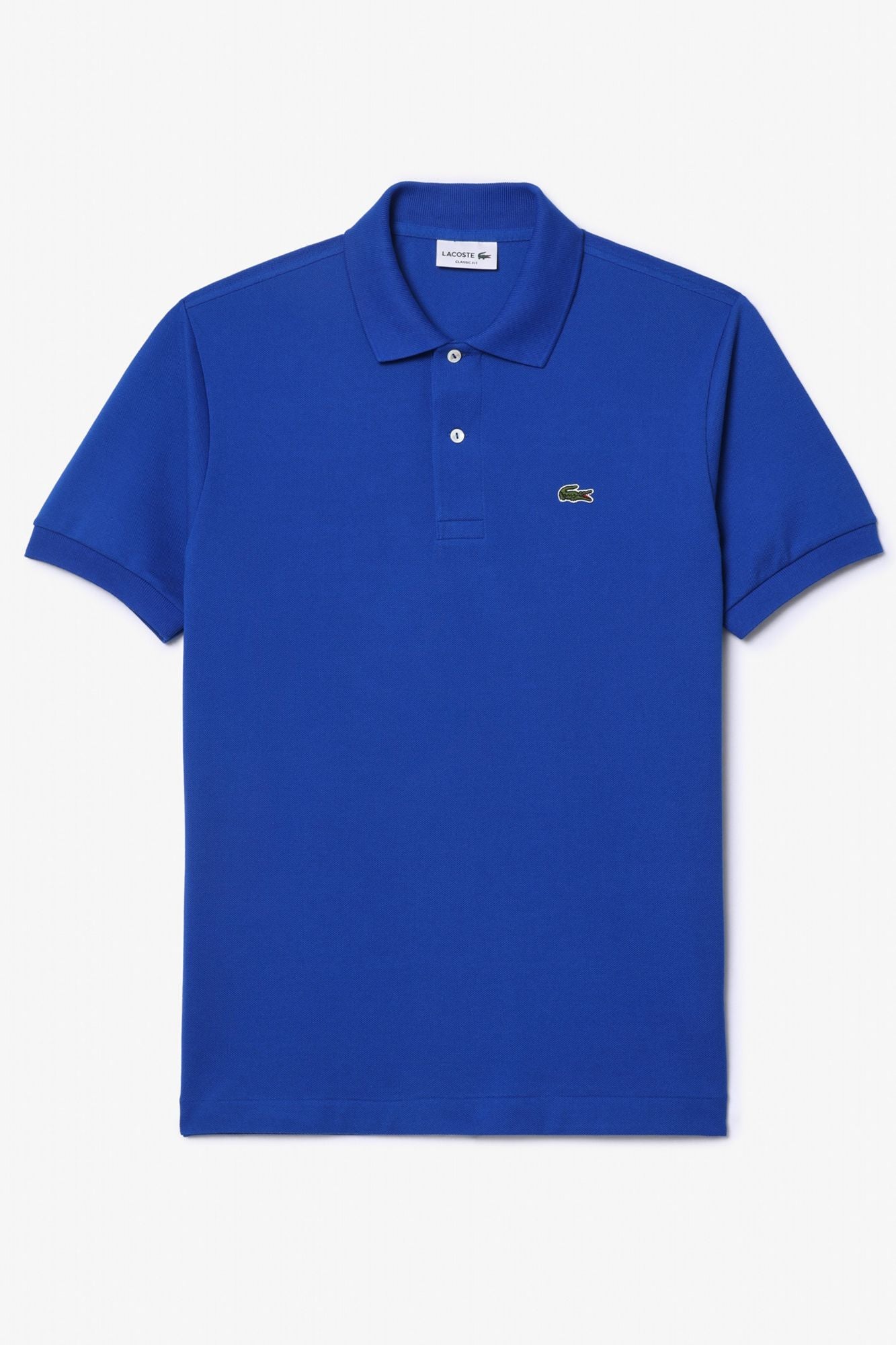 LACOSTE L1212 SHORT SLEEVED RIBBED COLLAR S en color AZUL (2)