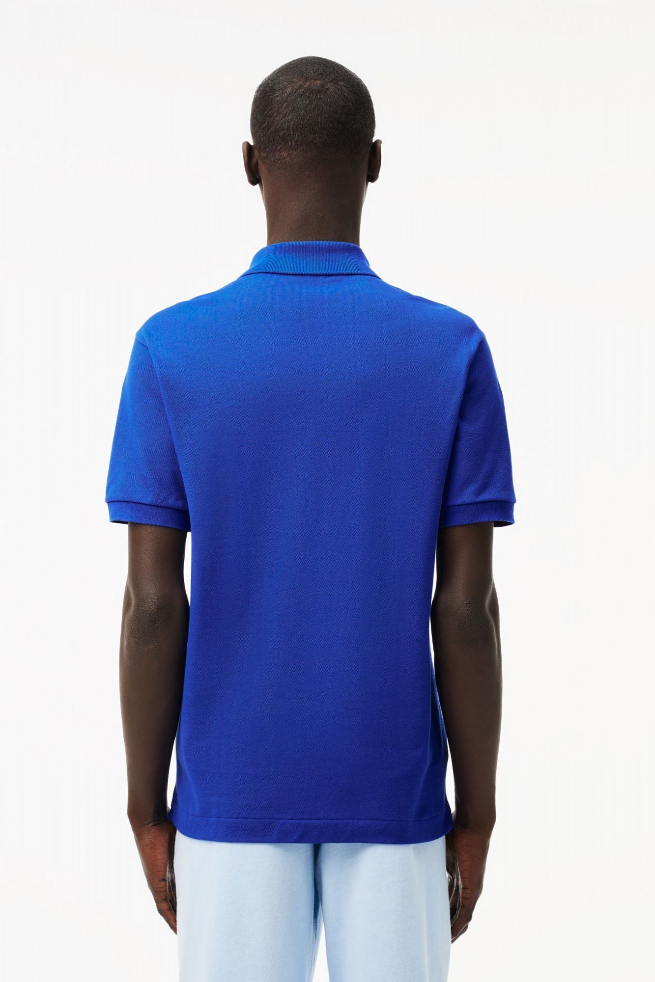 LACOSTE L1212 SHORT SLEEVED RIBBED COLLAR S en color AZUL (3)