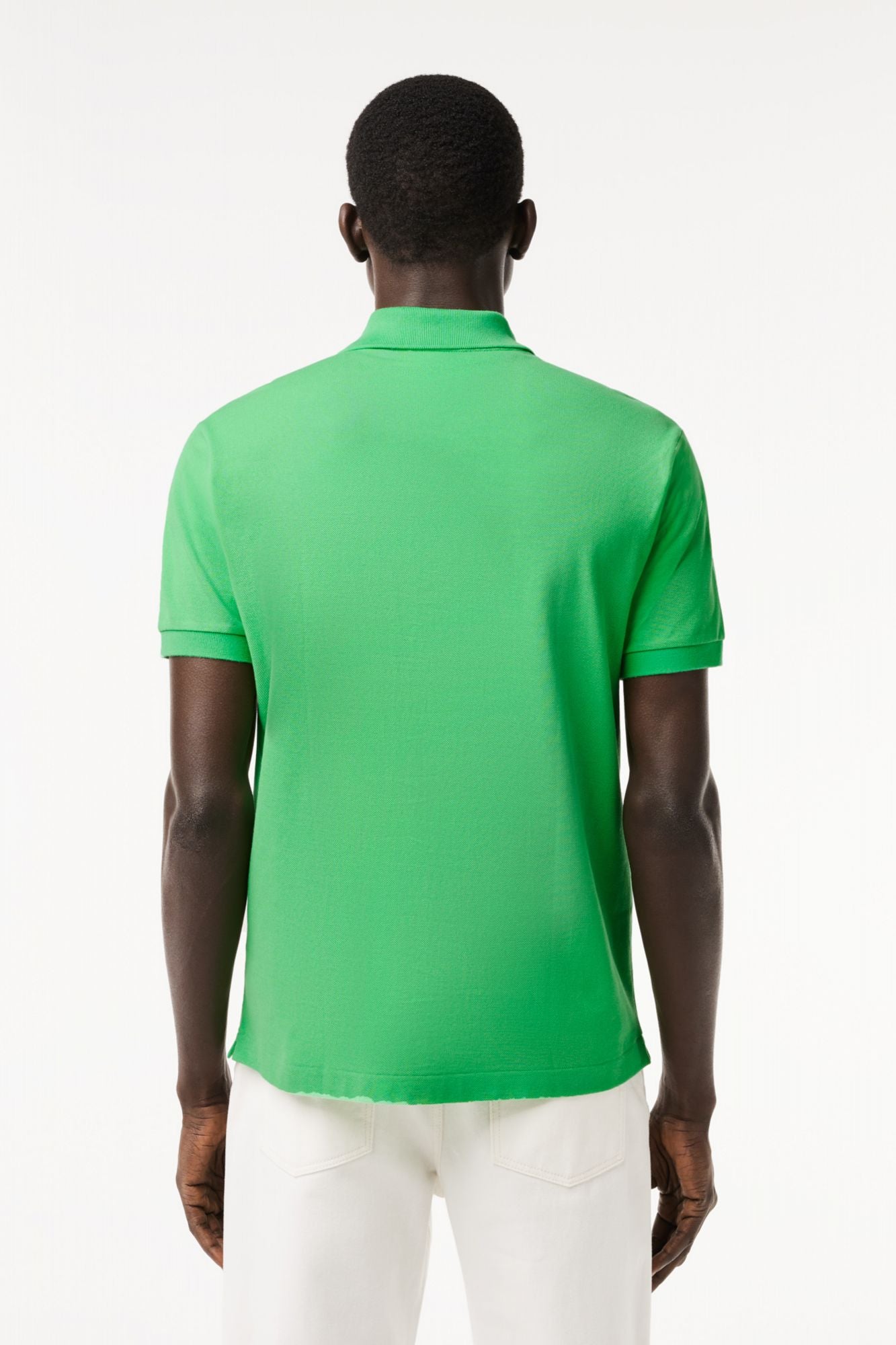 LACOSTE L1212 SHORT SLEEVED RIBBED COLLAR S en color VERDE (3)