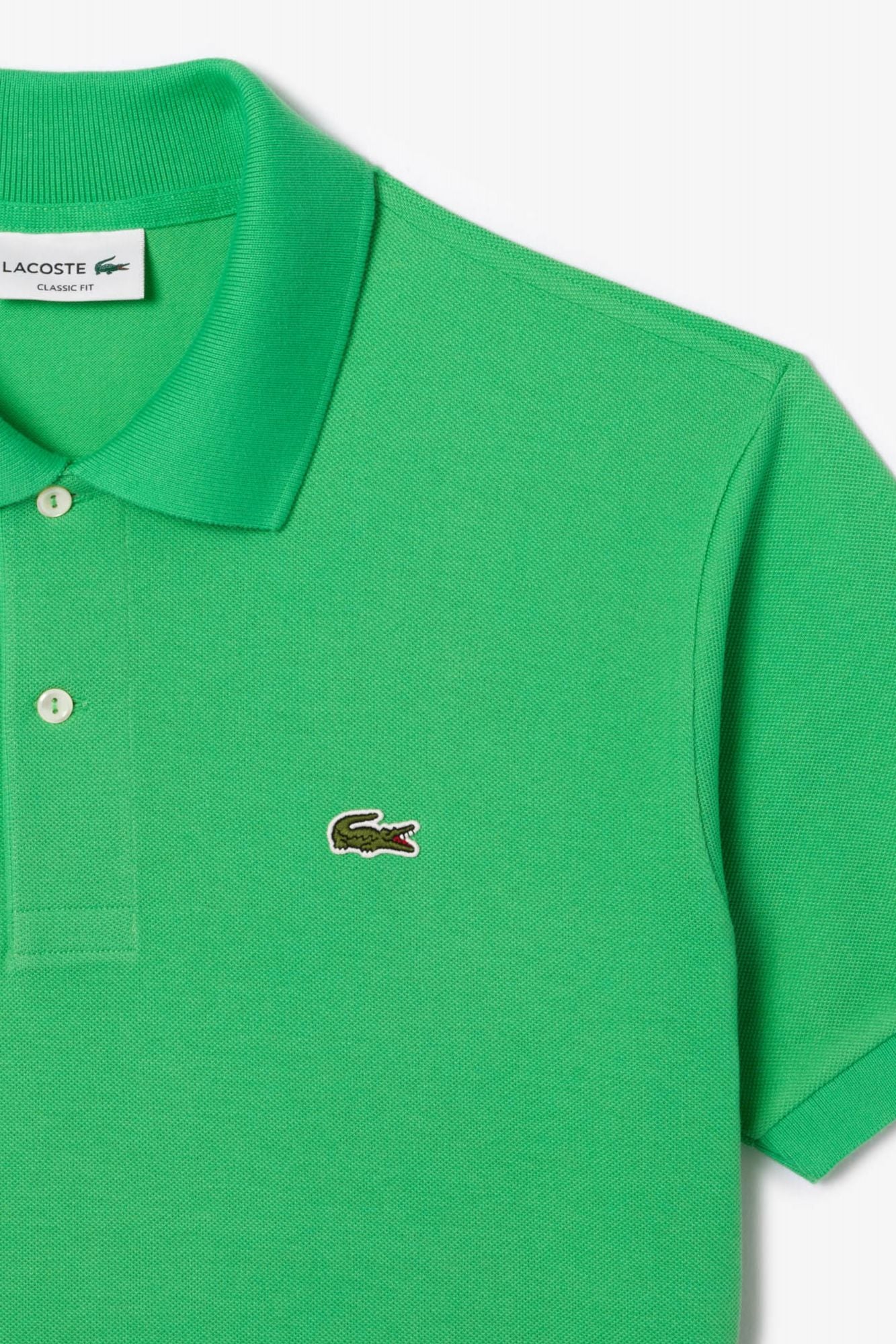 LACOSTE L1212 SHORT SLEEVED RIBBED COLLAR S en color VERDE (5)