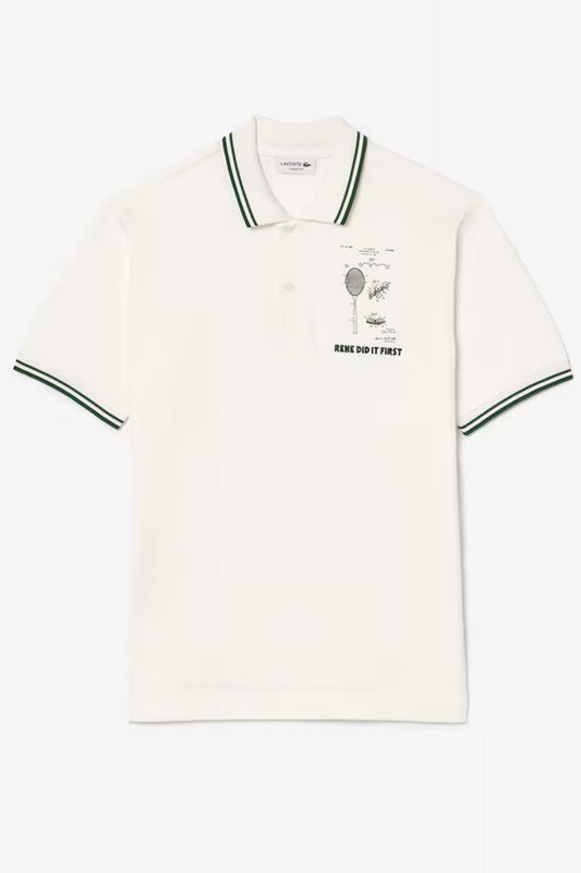 LACOSTE SHORT SLEEVED RIBBED COLLAR en color BLANCO (1)