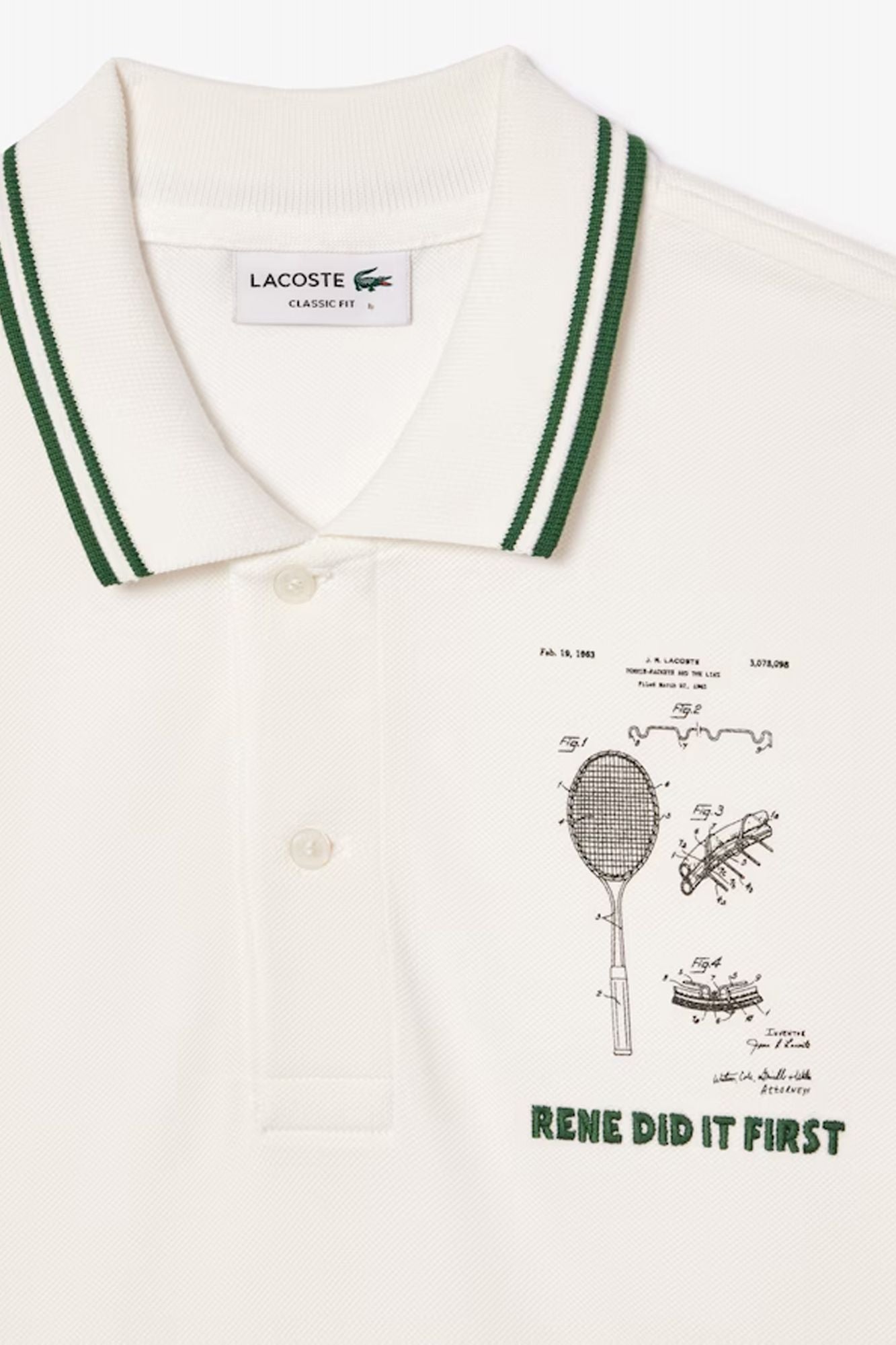 LACOSTE SHORT SLEEVED RIBBED COLLAR en color BLANCO (2)