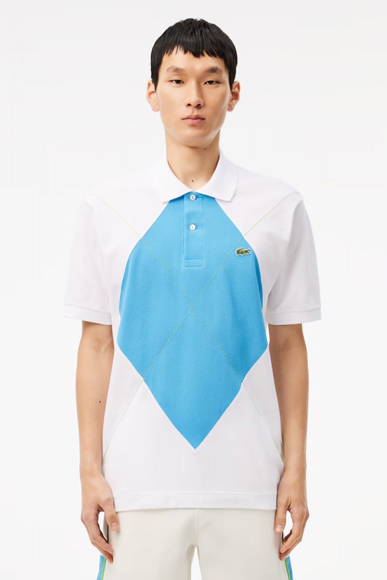 LACOSTE  SLEEVED RIBBED COLLAR en color AZUL (1)