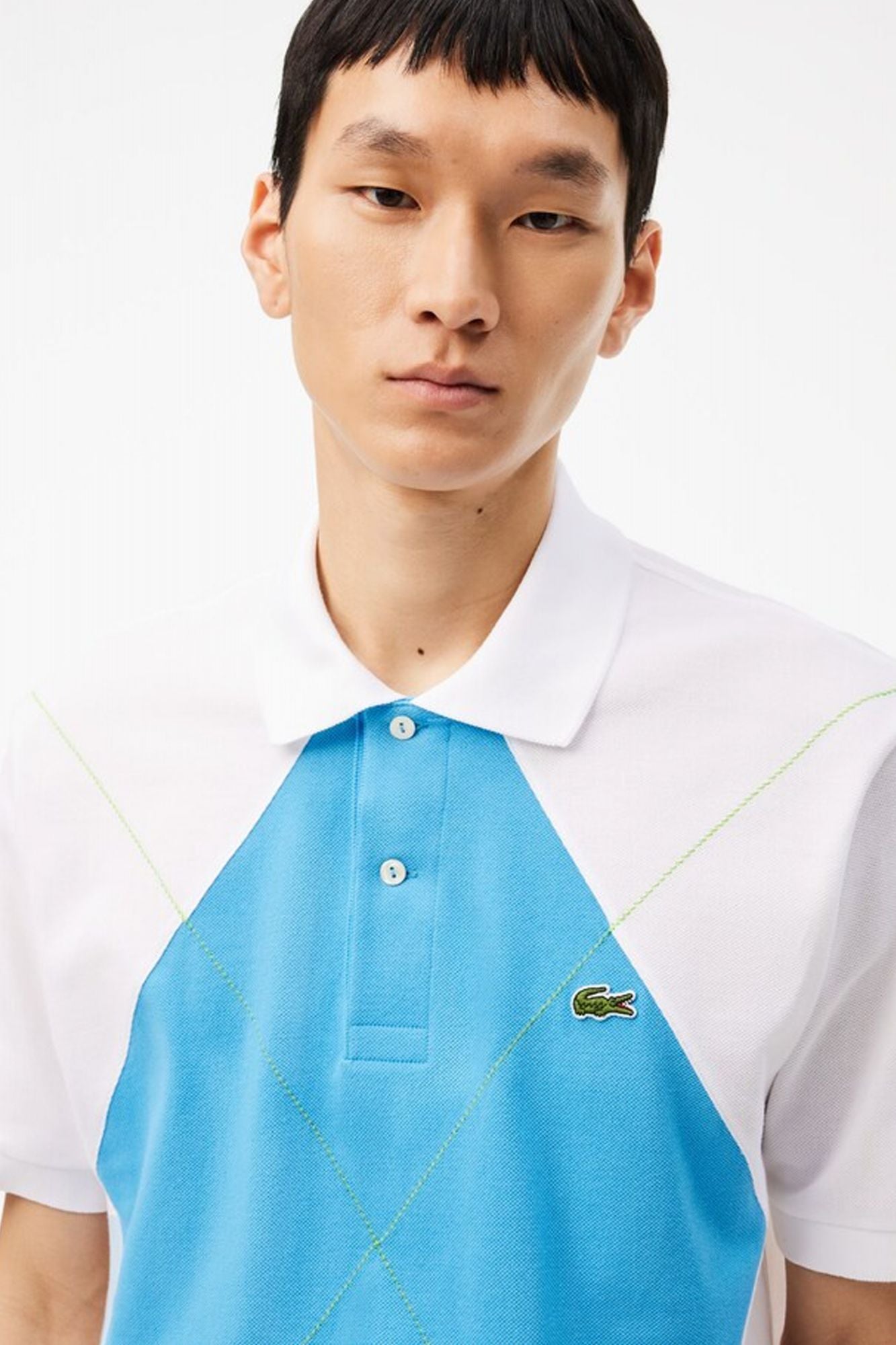 LACOSTE  SLEEVED RIBBED COLLAR en color AZUL (4)