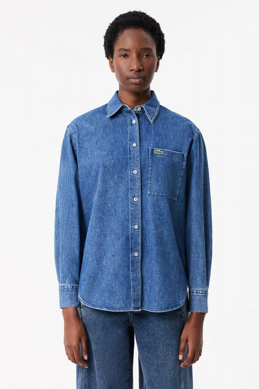 LACOSTE LONG SLEEVED SHIRT en color AZUL (1)