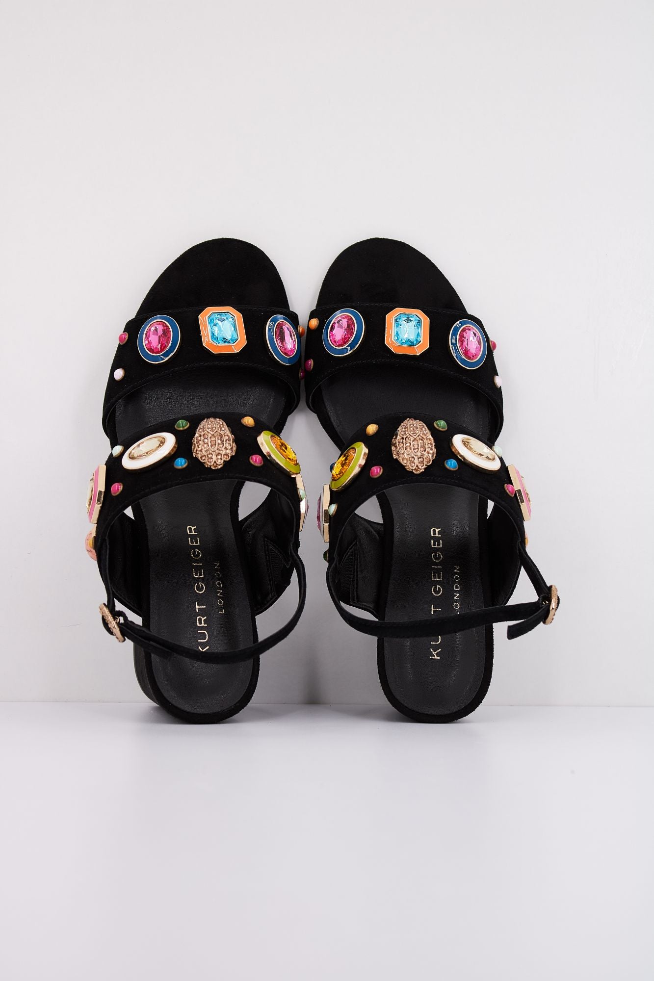 KURT GEIGER LONDON MULTI GEM BLOCK SANDAL en color NEGRO (3)