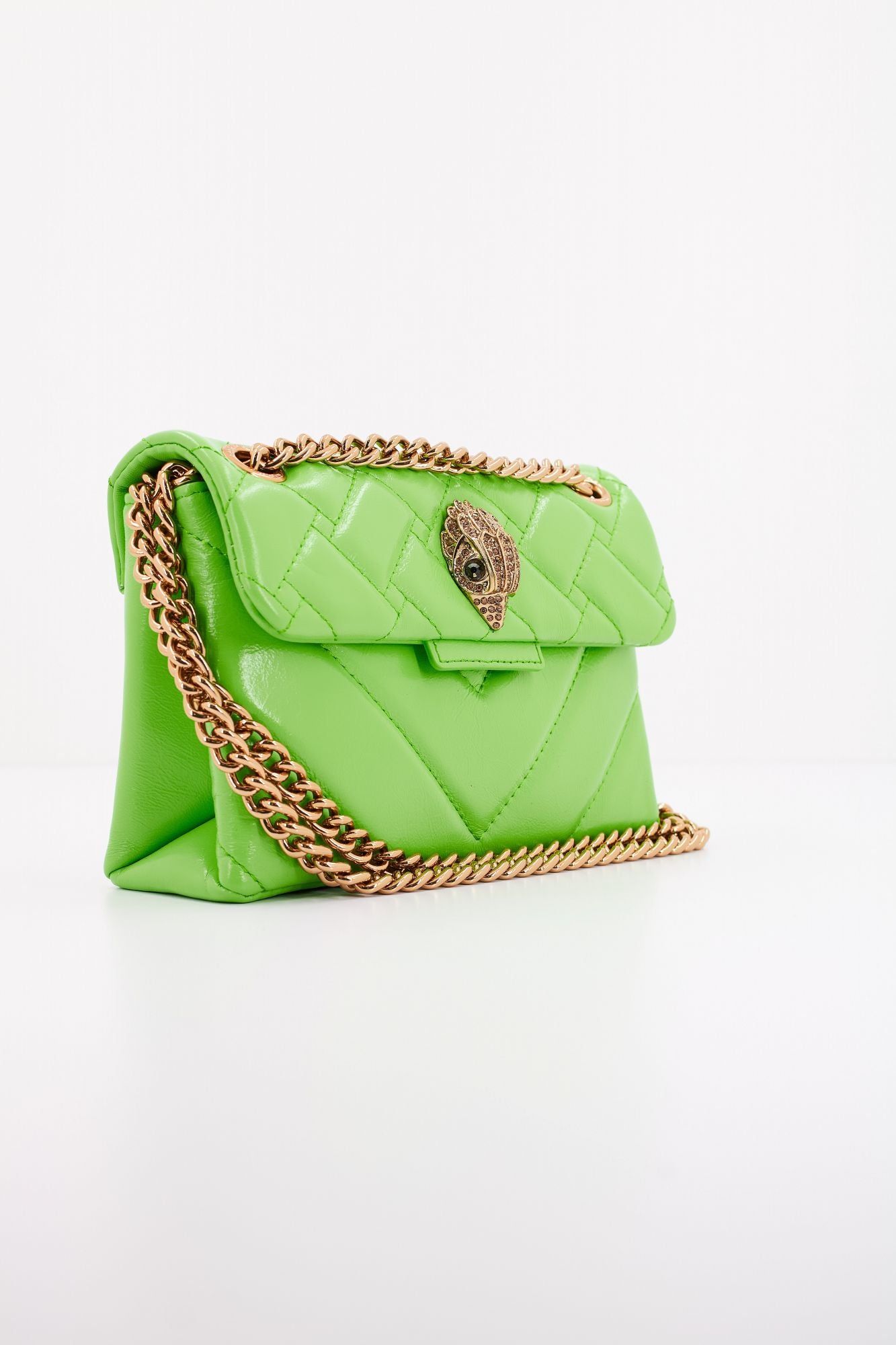 KURT GEIGER LONDON  LEATHER MINI KENSINGTON en color VERDE (2)