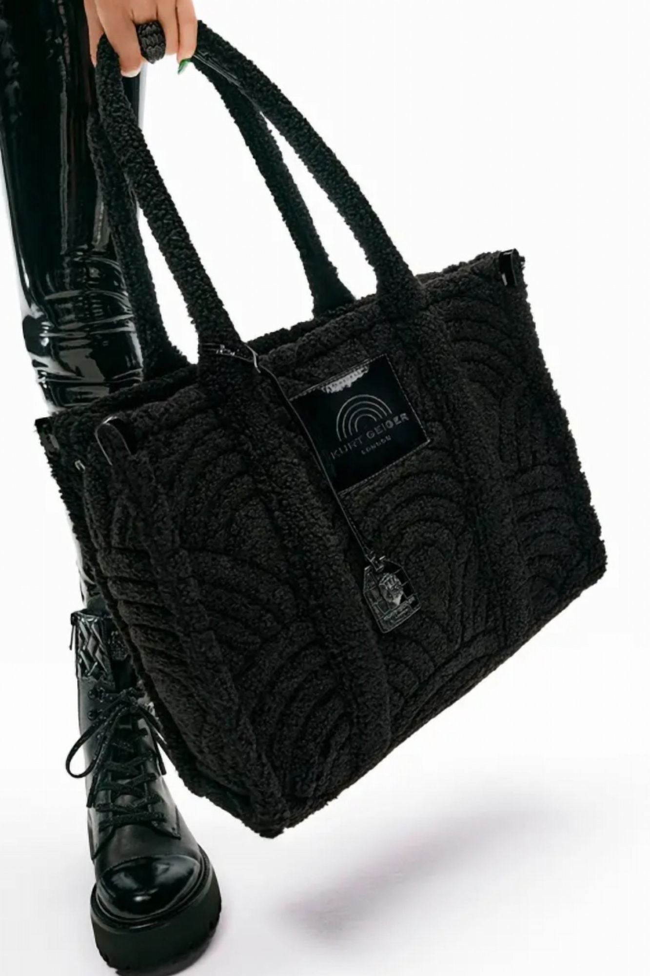 KURT GEIGER LONDON F FUR LG SOUTHBANK TOTE en color NEGRO (5)