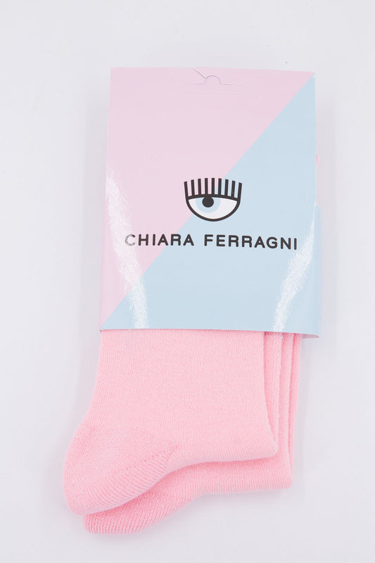 CHIARA FERRAGNI MAXI LOGOMANIA LUREX SOCKS en color ROSA (2)