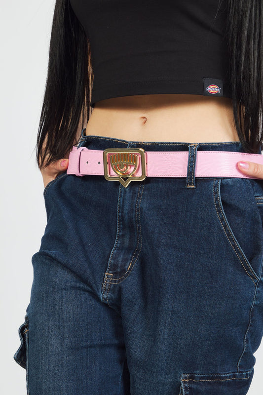 CHIARA FERRAGNI EYETAG BELT WITH PURSES en color ROSA (2)