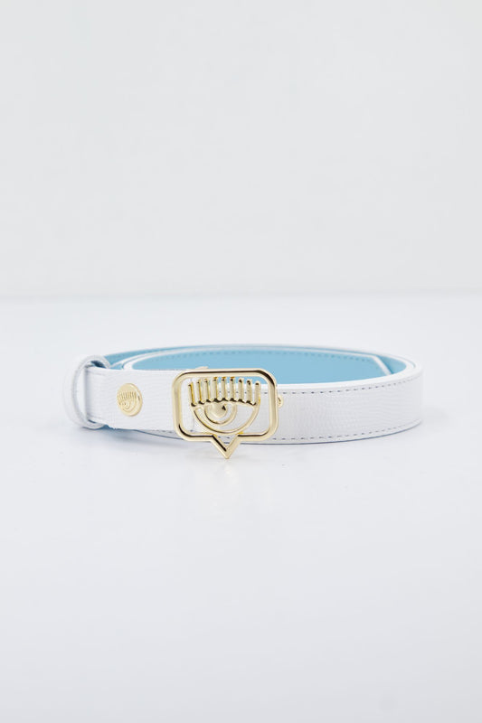 CHIARA FERRAGNI EYETAG BELT WITH PURSES en color BLANCO (1)