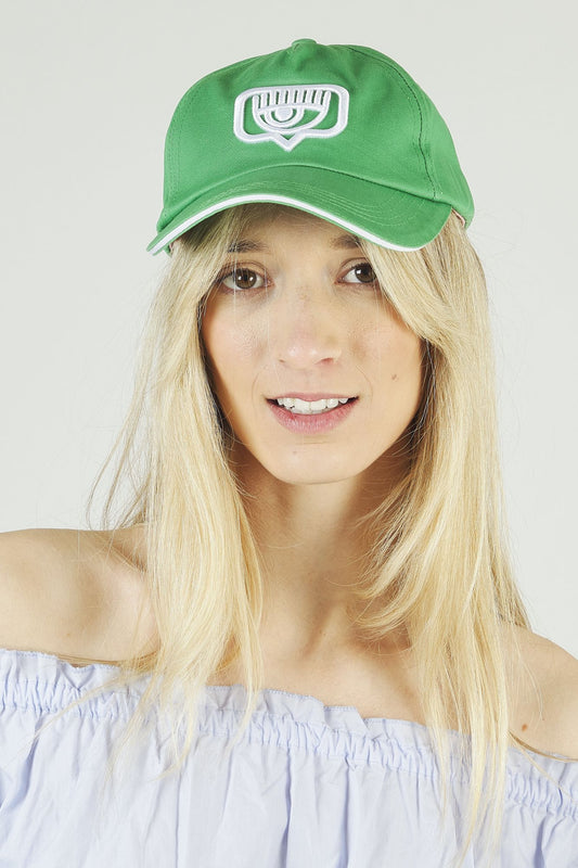 CHIARA FERRAGNI EYELIKE BASEBALL CAP en color VERDE (2)