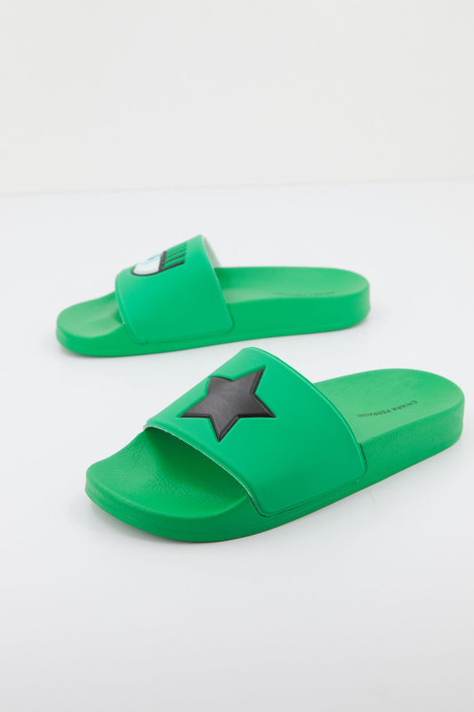 CHIARA FERRAGNI EYE STAR SLIDERS en color VERDE (2)