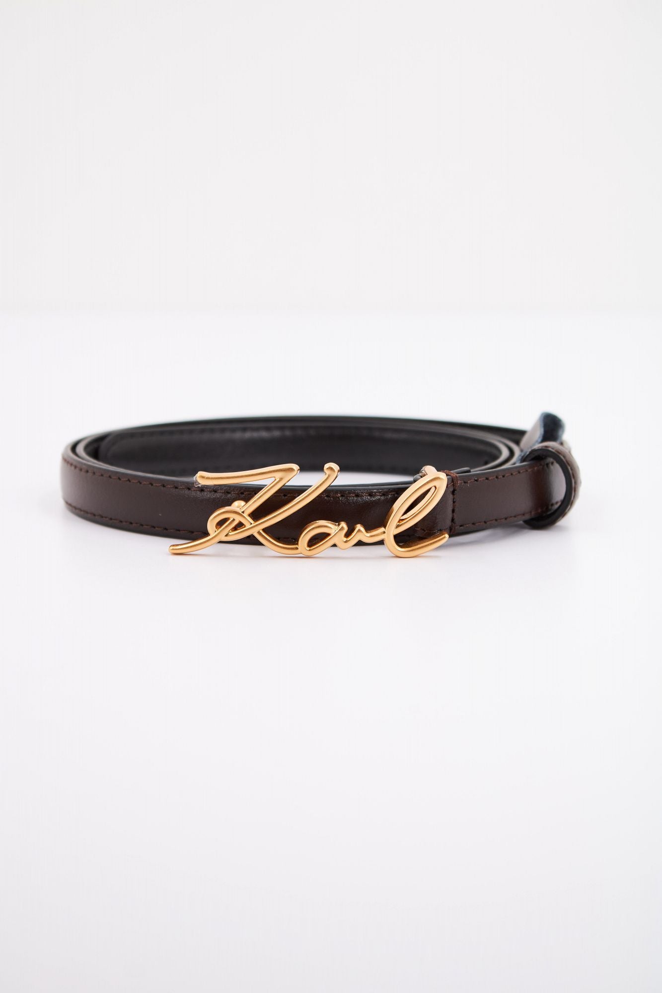 KARL LAGERFELD K/SIGNATURE SM BUCKLE BELT en color MARRON (1)