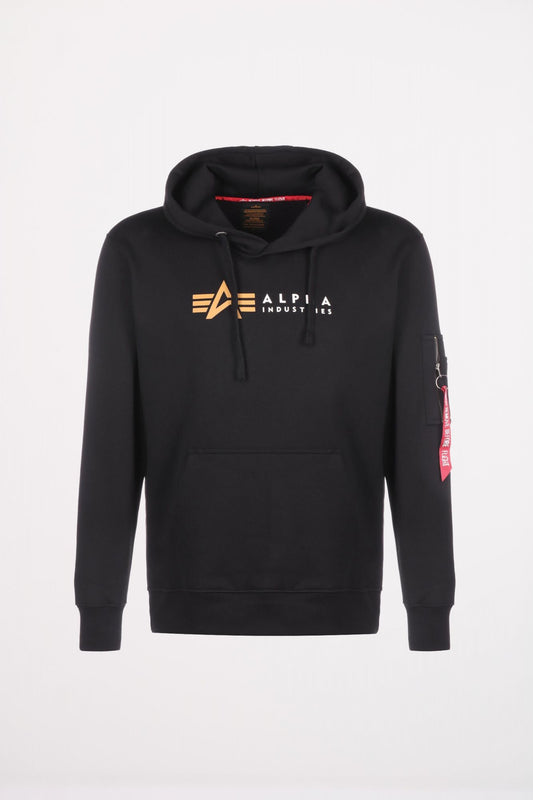 ALPHA INDUSTRIES ALPHA LABEL HOODY en color NEGRO (2)