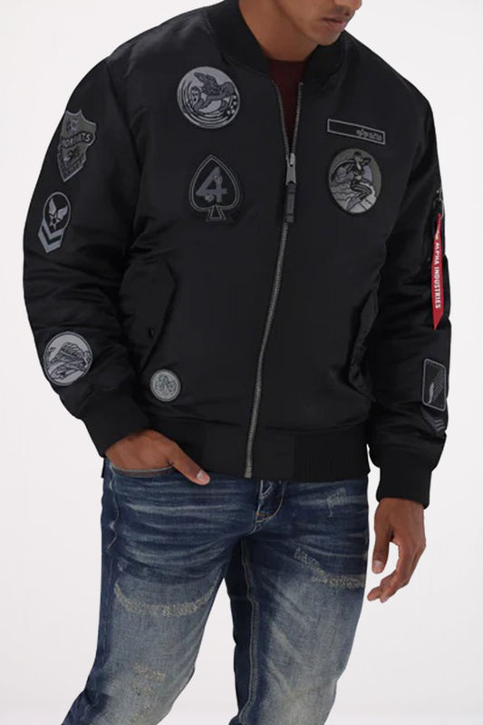 ALPHA INDUSTRIES  MA-1 PATCH en color NEGRO (1)