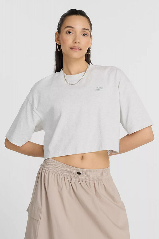 NEW BALANCE LOGO OVERSIZED JERSEY T-SHI en color GRIS (1)