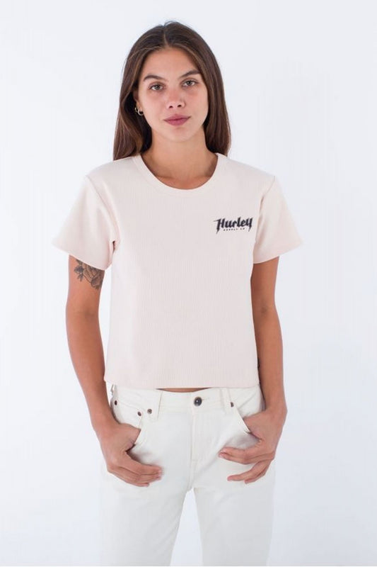 HURLEY TOMGIRL BABY RIB TEE en color ROSA (1)