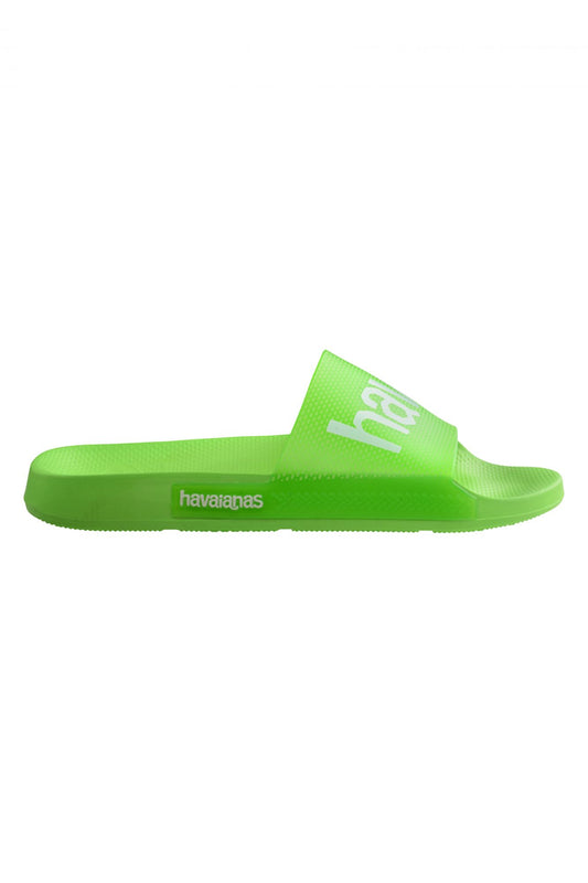 HAVAIANAS SLIDE LOGOMANIA NEON en color VERDE (2)