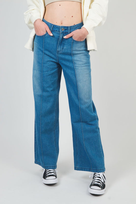 CONVERSE DENIM WIDE LEG PANT en color AZUL (1)