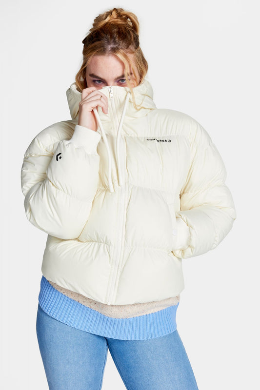 CONVERSE SYNTHETIC SHORT PUFFER JACKET en color BLANCO (1)