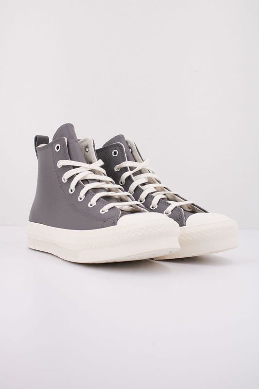 CONVERSE CHUCK TAYLOR ALL STAR EVA LIFT LEATHER en color GRIS (2)