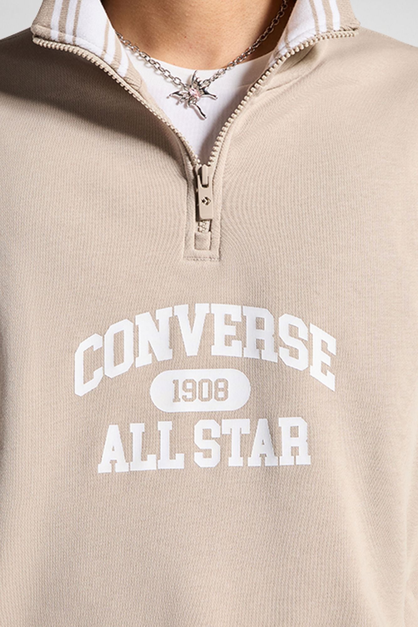 CONVERSE RETRO QUARTER ZIP en color MARRON CLARO (3)