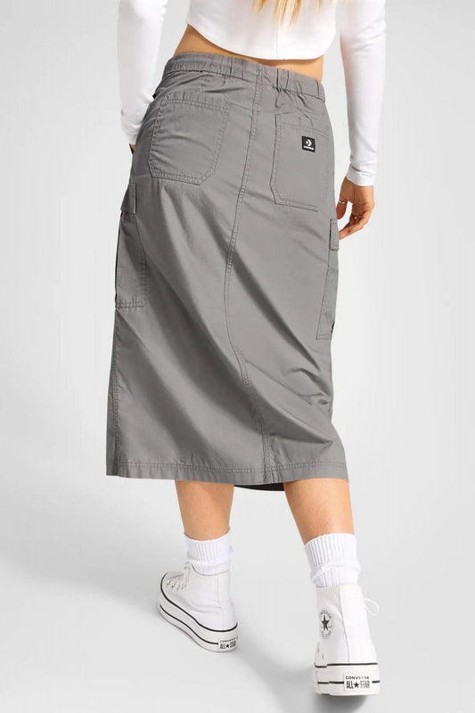 CONVERSE LONG WOWEN CARGO SKIRT SHARKSKIN en color GRIS (2)