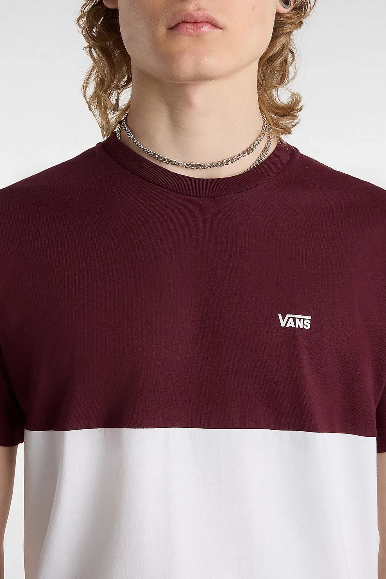 VANS COLORBLOCK TEE en color BURDEOS (4)