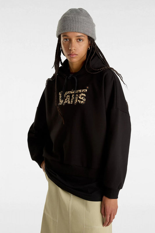 VANS ANIMALIER LOOSE HOODIE en color NEGRO (1)