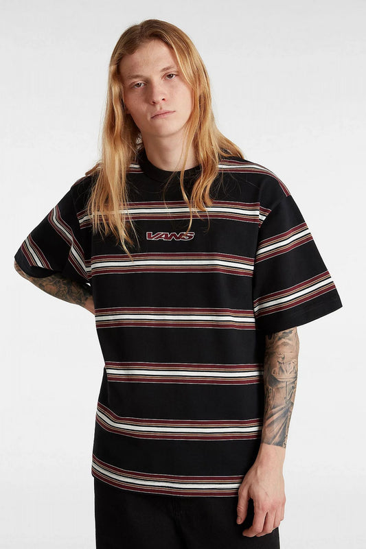 VANS MESA STRIPE SS SHIRT en color NEGRO (1)