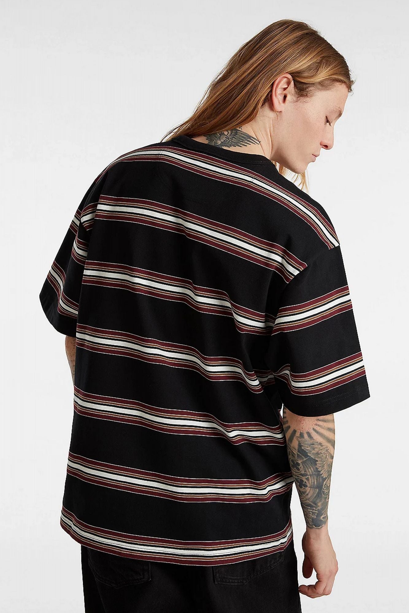 VANS MESA STRIPE SS SHIRT en color NEGRO (3)