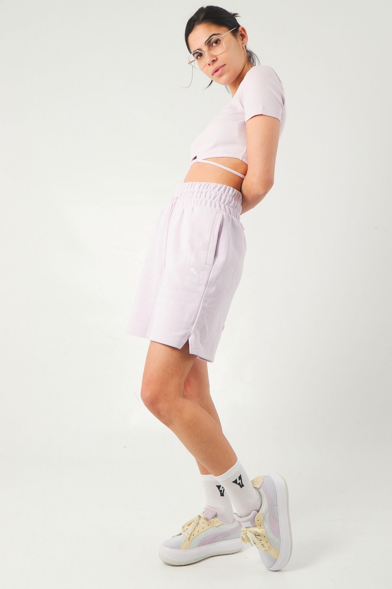 Outfit short rosa discount mujer