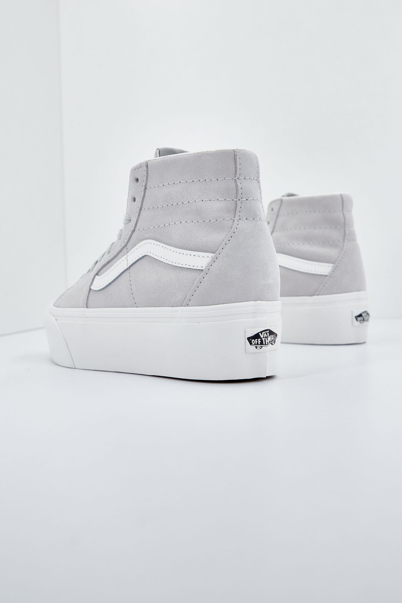 Vans grises outlet altas mujer